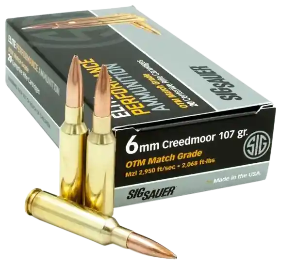 Sig Sauer Marksman Elite 6mm Creedmoor 107gr OTM Ammo - 20 Rounds per Box