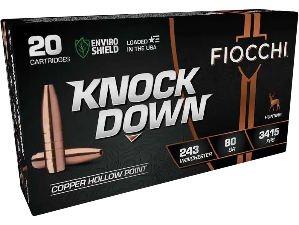 Fiocchi 243CHA Knock Down Enviro Shield 243Win 80gr HP 20/Box 10/Case