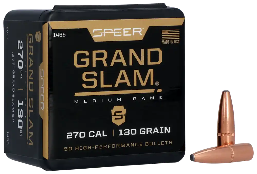 Speer 1465 Grand Slam .270 Cal 130gr Soft Point - 50 Rounds per Box, 5 Boxes per Case