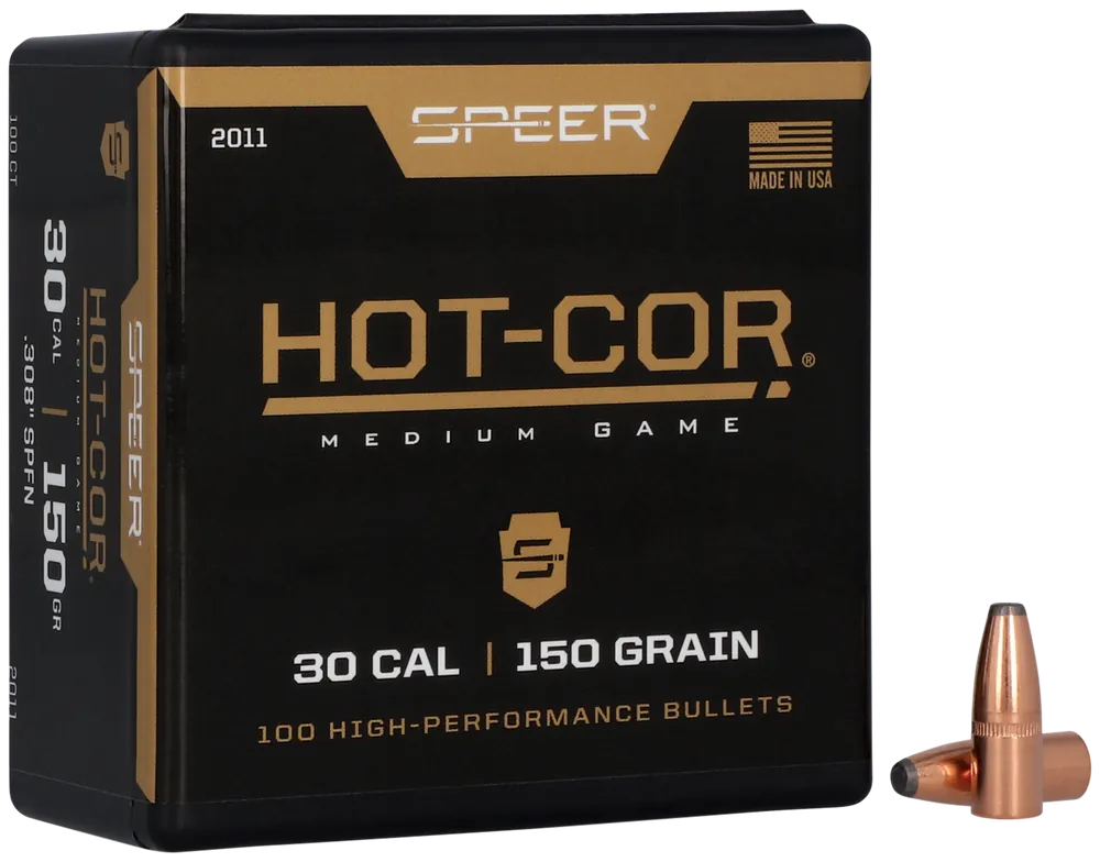 Speer 2011 Hot-Cor .30 Cal 150gr SPFN 100/Box, 5/Case