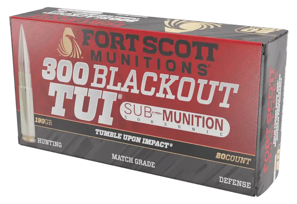 Fort Scott Munitions 300 Blackout 190gr TUI Solid Copper Rifle Ammo - 20/Box