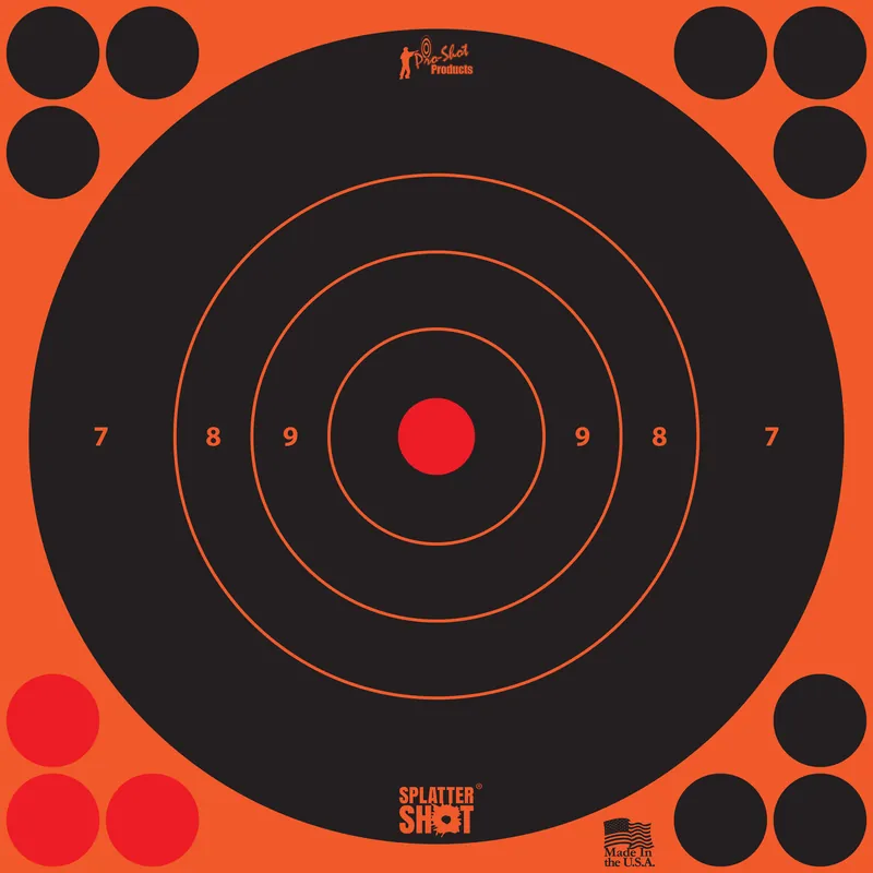 8" Bullseye SplatterShot Targets - Black/Orange, 6 Pack