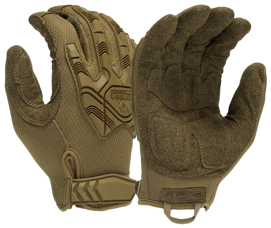 Pyramex VGTG40TX2 Heavy-Duty XXL Brown Synthetic Leather Impact Operator Gloves with Hook & Loop