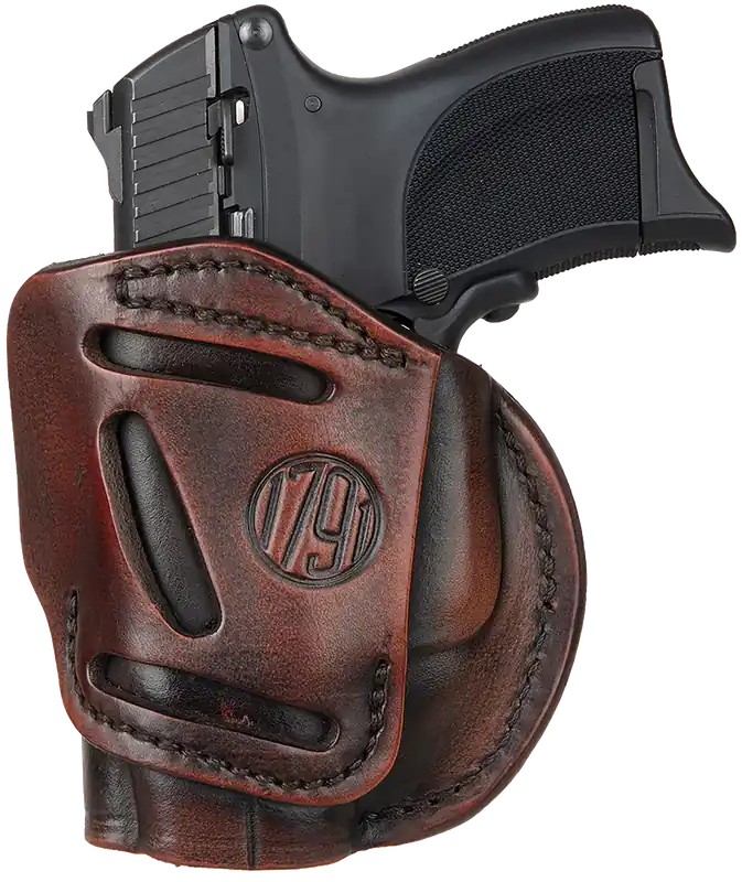 Versatile 4-Way Leather Holster for Glock 26, Ruger LC9, S&W M&P Shield - Right Handed