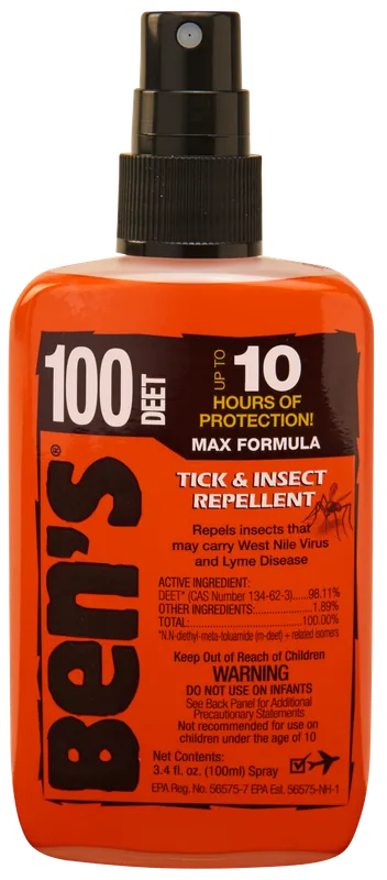 Ben's 3.40oz Odorless Insect Repellent Spray - 10-Hour Protection Against Ticks & Biting Insects