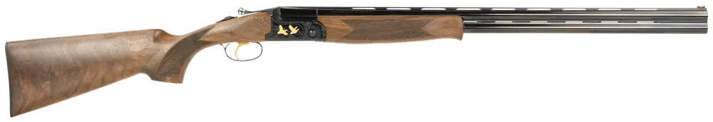 F.A.I.R. FRSLX600BL1628 SLX 600 Over/Under Shotgun - 16 Gauge, 28" Barrel, Black/Gold, Walnut Stock, Fiber Optic Sight