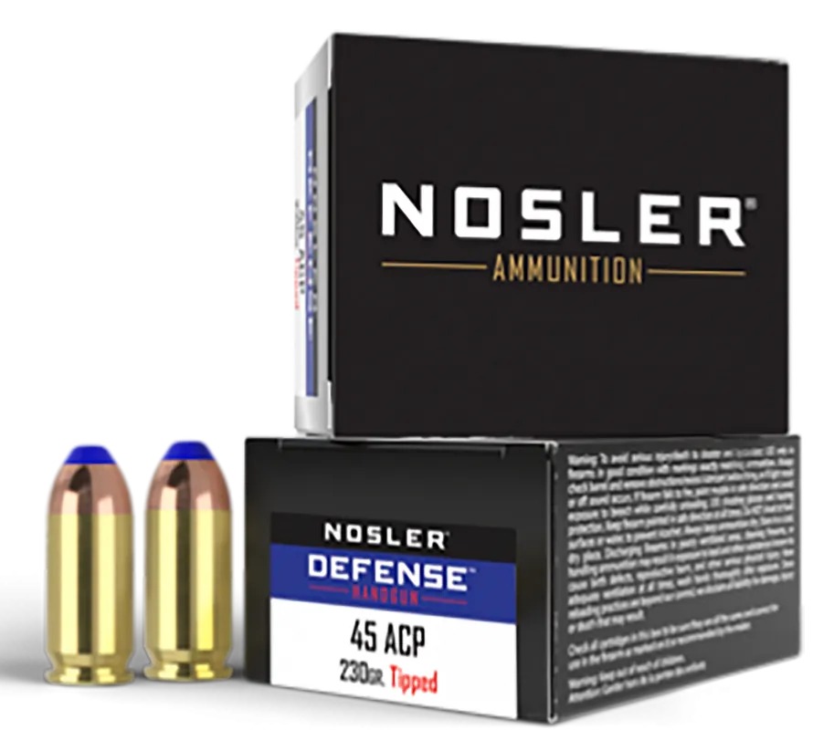 Nosler 45ACP 230gr Bonded Performance Tipped Defense Ammo - 20 Rounds