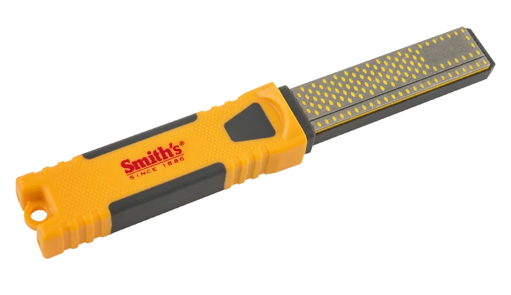 Smiths DCS4 Diamond Combination Sharpener with Rubber Handle - 4" Fine & Coarse, Yellow
