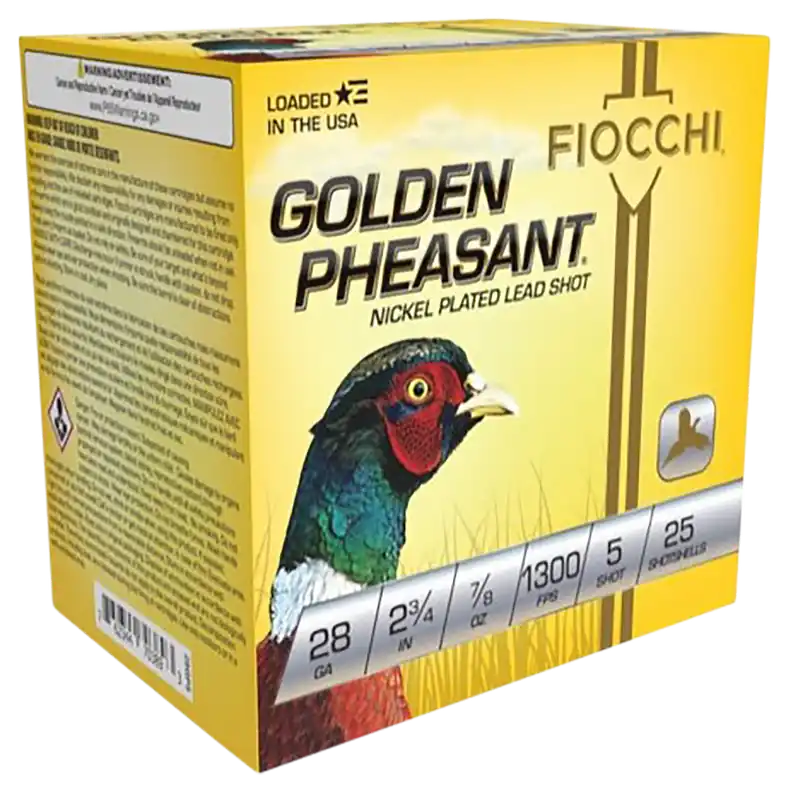 Fiocchi Golden Pheasant Extrema 28 Gauge 5 Shot Ammo - 25/Box