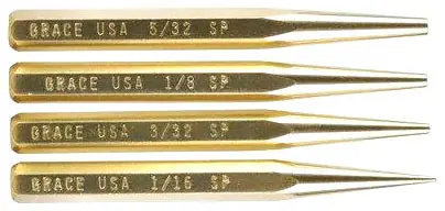 4-Piece Brass Punch Set by BrassGrace USA