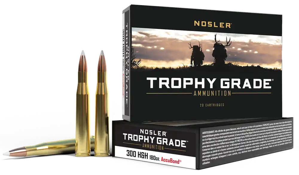 Nosler Trophy Grade 300 H&H Mag 180gr AccuBond Ammunition - 20 Rounds per Box