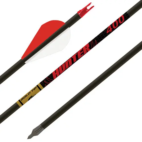 Gold Tip Hunter 340 Arrows with 2" Raptor Vanes (1/2 Dozen)