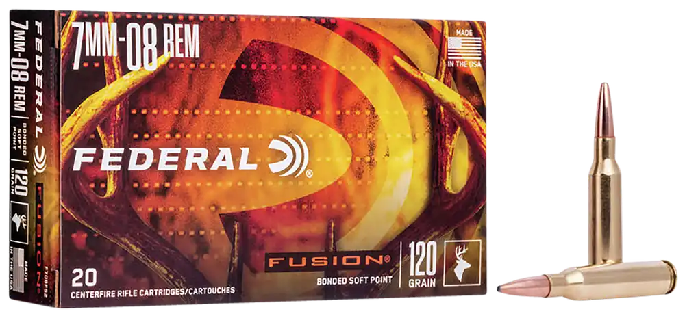 Federal Fusion 7mm-08 Rem 120gr Bonded Soft Point Ammunition - 20 Rounds per Box