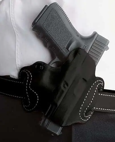 DeSantis Mini Slide Holster for Ruger 57 - OWB RH Leather, Black