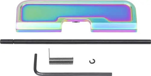 Guntec AR15 Ejection Port Dust Cover Gen 3 Rainbow PVD Coated