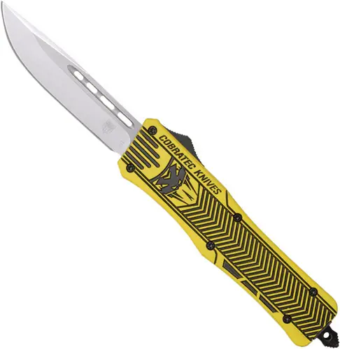 CERAKOTE Yellow/Black 3" CobraTec Medium CTK-1 OTF Knife