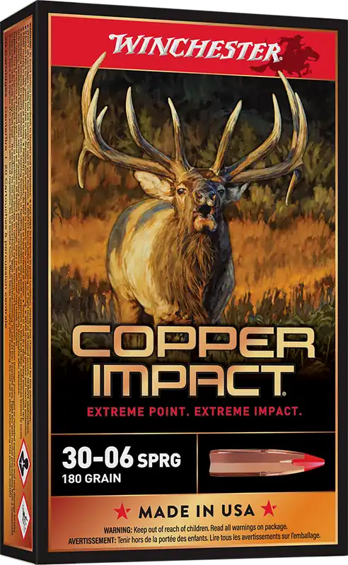 Winchester Ammo X3006CLF2 Copper Impact 30-06 Springfield 180gr Lead-Free 20/Box