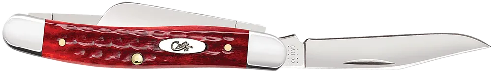 Case 00786 Stockman Folding Knife with Tru-Sharp Blades and Corn Cob Jigged Red Bone Handle