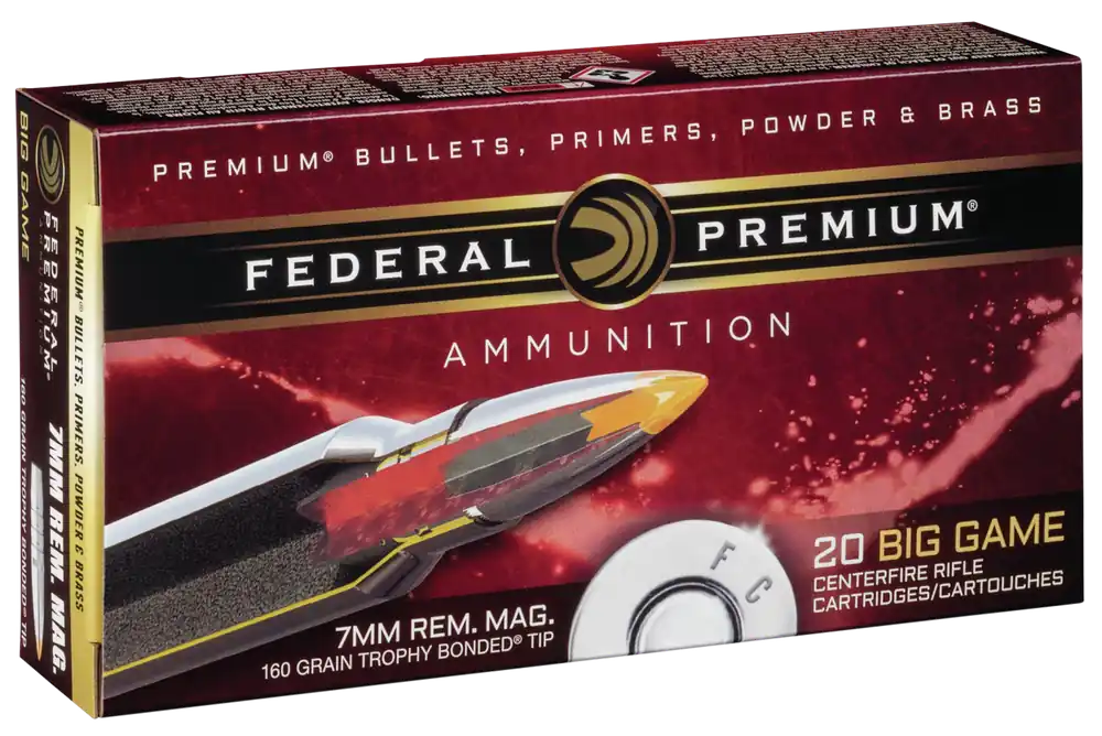 Federal Premium 7mm Rem Mag 160gr Trophy Bonded Tip Ammo - 20 Rounds