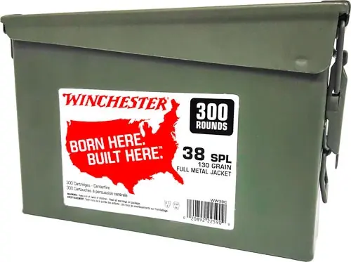 Winchester 38 Special 130gr FMJ-RN 600 Rounds (2x300rd Cans)