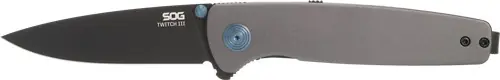 SOG Twitch III 3.1" Spring Assisted Knife - Gray/Blue/Black