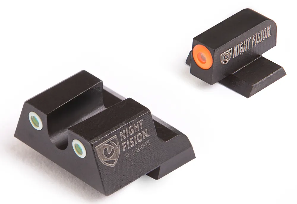 Canik TP9SF/TP9SF Elite Night Sights: Green Tritium with Orange Front & White Rear Rings