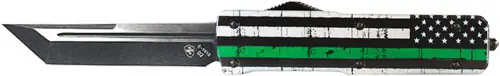 Green 3.5" Tanto Aluminum Templar Knife - Large OTF Back