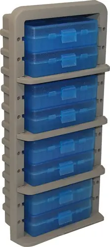 Blue/Dark EthmTM Ammo Rack with 8 P509M 50-Round Flip Top Boxes