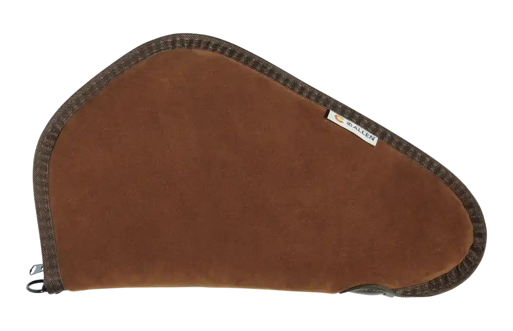 Heritage 8613 Handgun Case: Brown Suede, Faux Sherpa Lining, Lockable Zippers, 13"