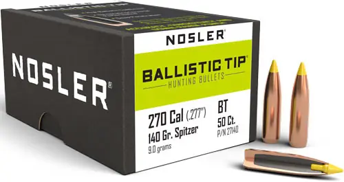Nosler 270 Cal .277 140GR Ballistic Tip Bullets - 50 Count