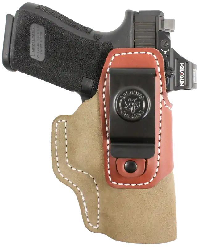 DeSantis Gunhide IWB Holster for Glock 26/27/33 - Ambidextrous Kydex/Leather Belt Clip