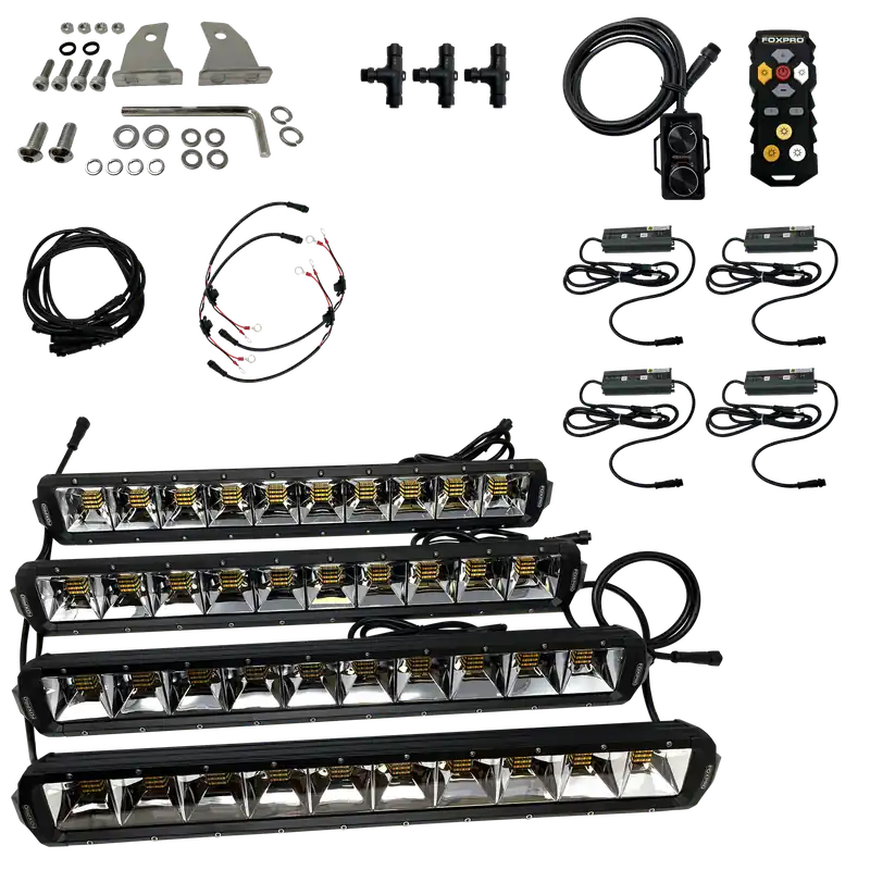 Foxpro MUDCT4KIT Mud Cutter Light Kit - Black LED with 2810/3380/4408 Lumens in White/Amber/Mixed