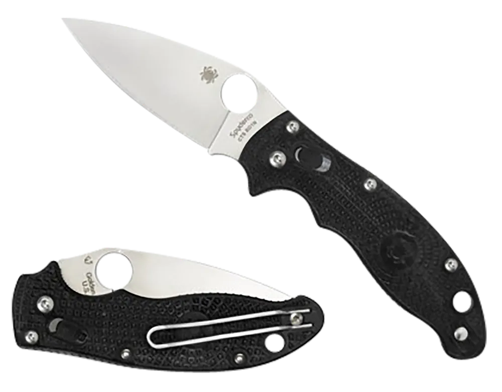 Spyderco Manix 2 Lightweight Folding Knife with Satin Blade and Textured Handle