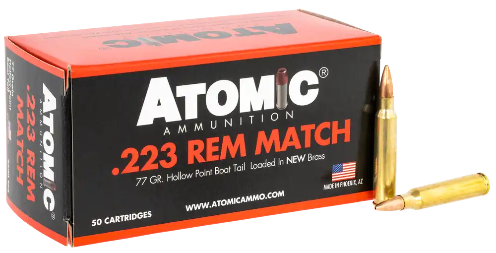 Atomic Ammunition 00427 .223 Rem 77gr HPBT Rifle Match - 50/Box, 10/Case