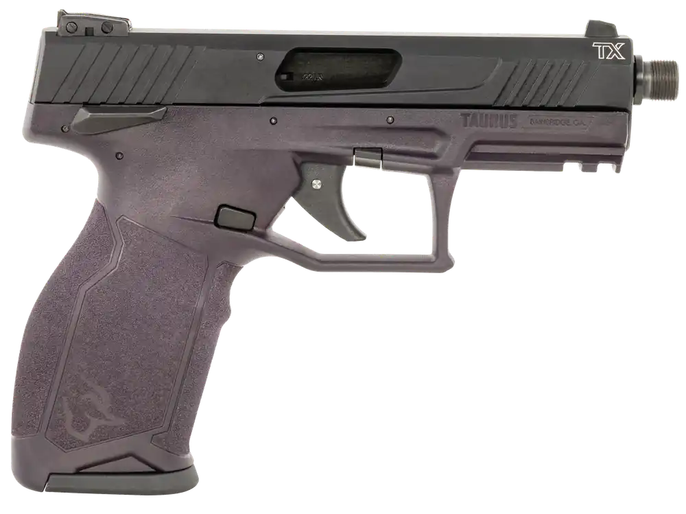 Taurus TX22 Full Size 22 LR Pistol with Purple Wine Frame and Threaded Barrel