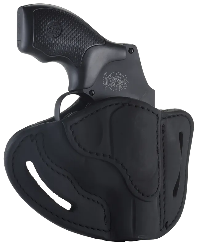 1791 Gunleather RVHX-1 OWB Stealth Black Leather Belt Slide for J-Frame, Right Hand, Size 01