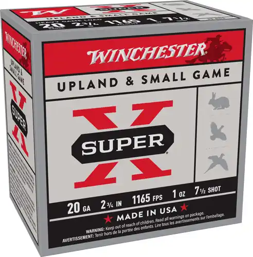 Winchester Super-X 20GA 2.75" 1oz #7.5 1165FPS 250rd Case