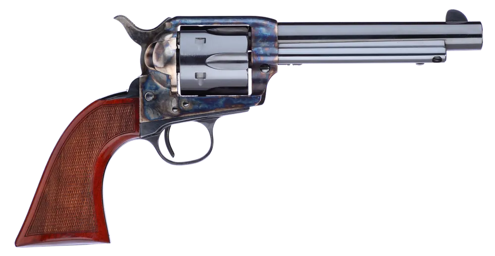 Taylors & Company 556208DE Short Stroke Gunfighter .45 Colt 6rd 5.5" Blued & Case Hardened Steel with Walnut Grip (Taylor Tuned)