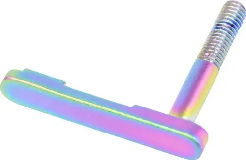 Matte Rainbow PVD Coated Guntec AR15 Magazine Catch Lever
