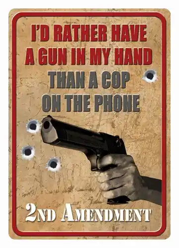 Prefer a Gun: Rivers Edge Tin Sign 12x17