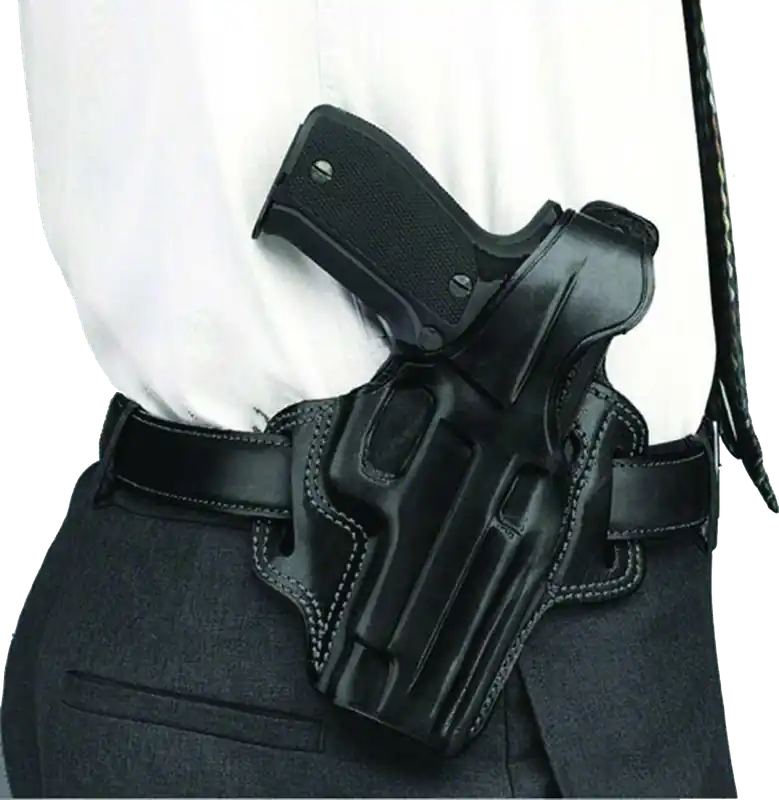 Galco FL226B Fletch OWB Black Leather Holster for Glock 19/19X/23/32/45, Right Handed