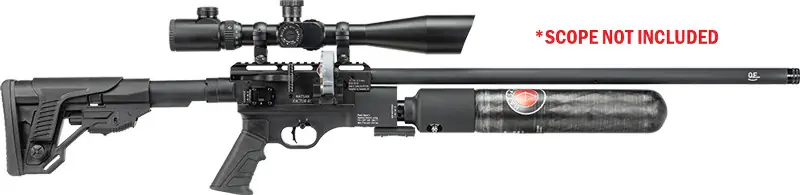 Hatsan Factor RC .25 PCP Air Rifle with Side Lever and 2 Magazines - Black