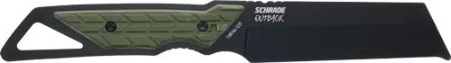 Fixed 3.6" Black/Green Schrade Outback Cleaver Knife