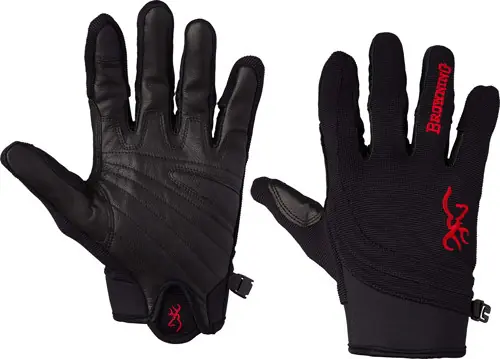 X-Large Black/Red Browning Ace Shooting Gloves