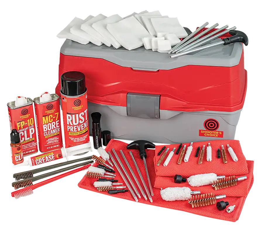 Universal Multi-Caliber Firearm Cleaning Kit with Nylon/Bronze/Stainless Steel Bristles