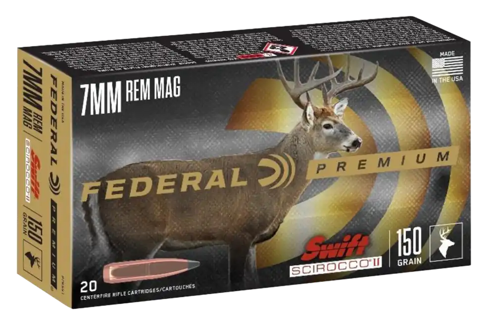 Federal Premium 7mm Rem Mag 150gr Swift Scirocco II Ammo - 20/Box