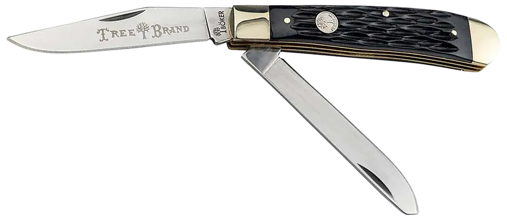 Boker 110824 Trapper 2.0 Knife with D2 Steel Blades and Black Jigged Bone Handle