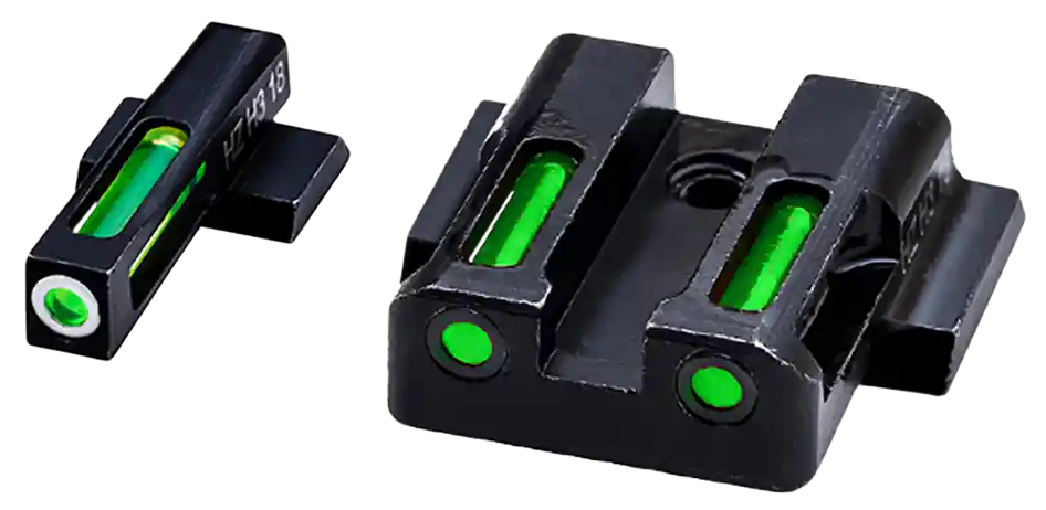 HiViz MPN321 LiteWave H3 Sight Set for S&W M&P with Green Tritium Front and Green Fiber Optic Rear Sights