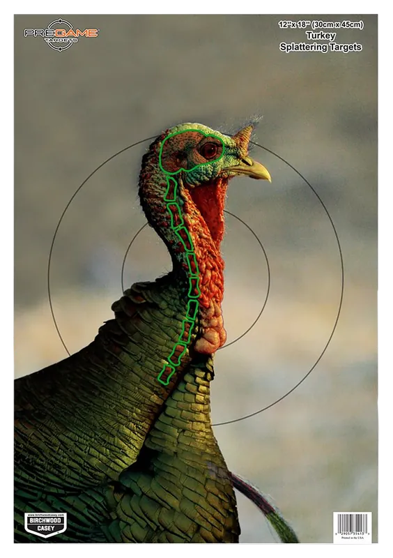 Birchwood Casey Pregame Turkey Paper Targets, 12" x 18", Multi-Color, Pack of 8