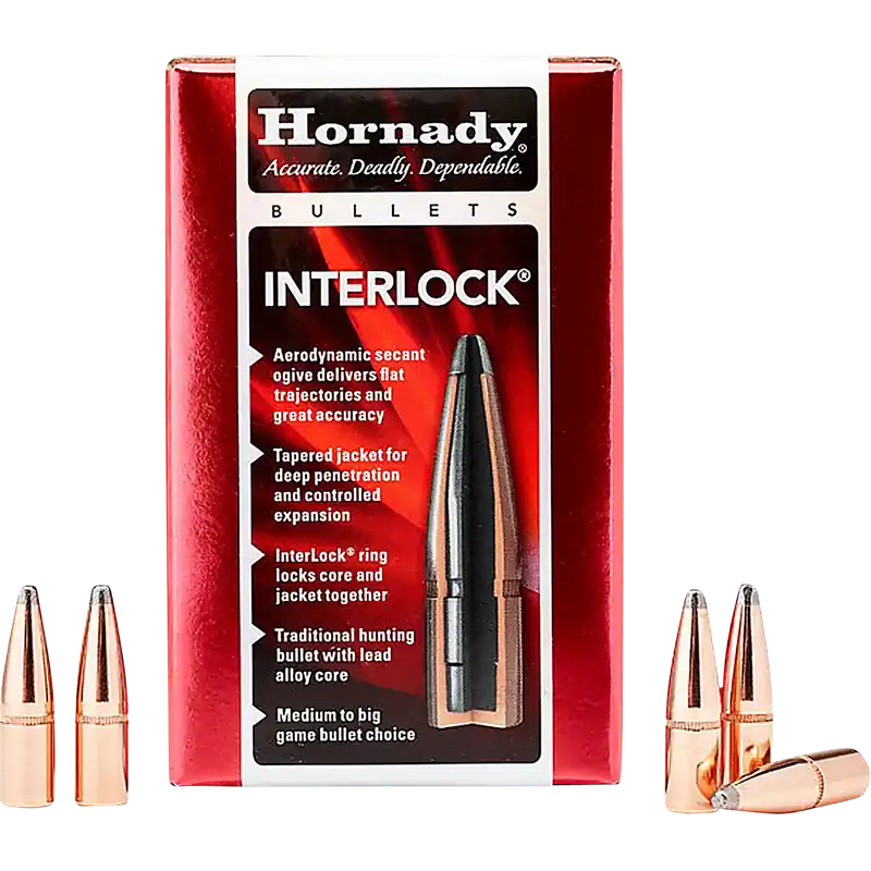 Hornady 2740 InterLock .270 Caliber 150 Grain Spire Point Bullets - 100 Count Box
